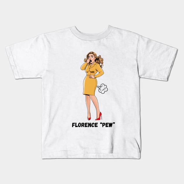 Florence "Pew" Kids T-Shirt by Dorky Donkey Designs